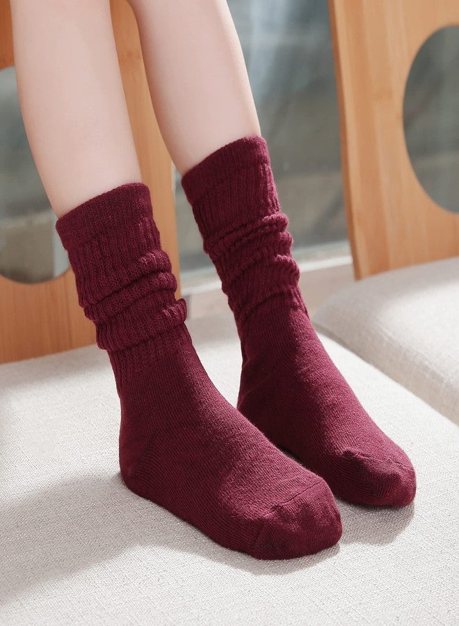 MINI PANDA Little Girl Socks - Long Crew Socks for Girls 9 Pairs (9 colors-D, 7-9 Years) - Image 3